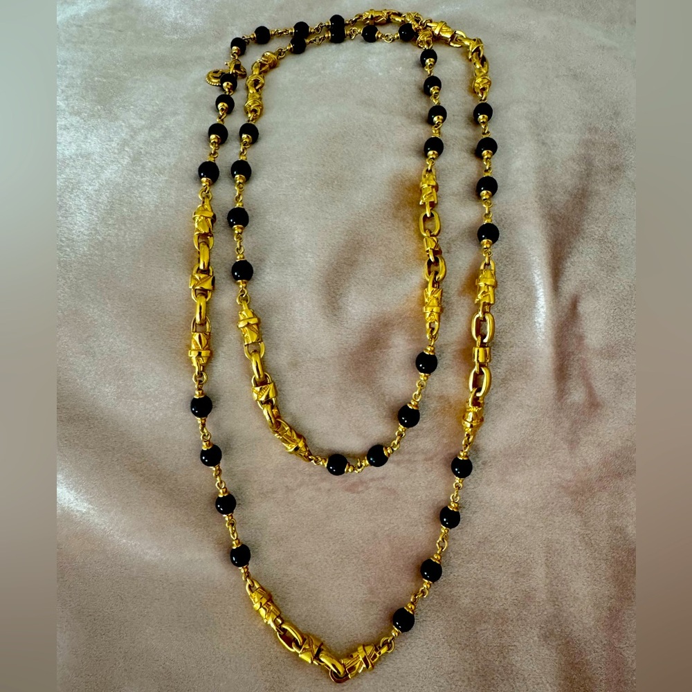 St. John’s Elegant Gold and Black Necklace